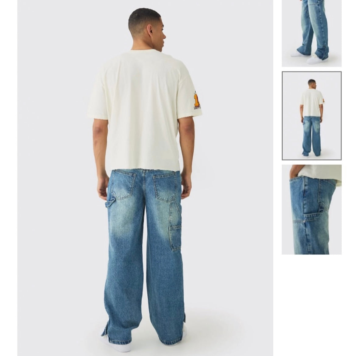 Relaxed Fit Carpenter Jeans With Split
Hem