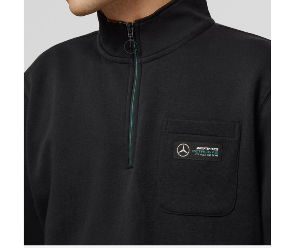 Mercedes AMG Petronas F1 1/4 zip Sweatshirt-Black