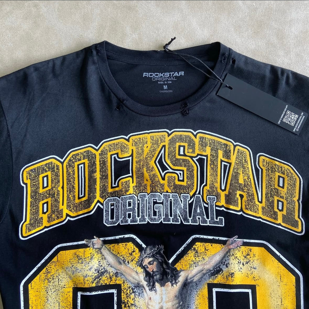 Fields Black/Yellow Oversized Graphic T-
Shirt