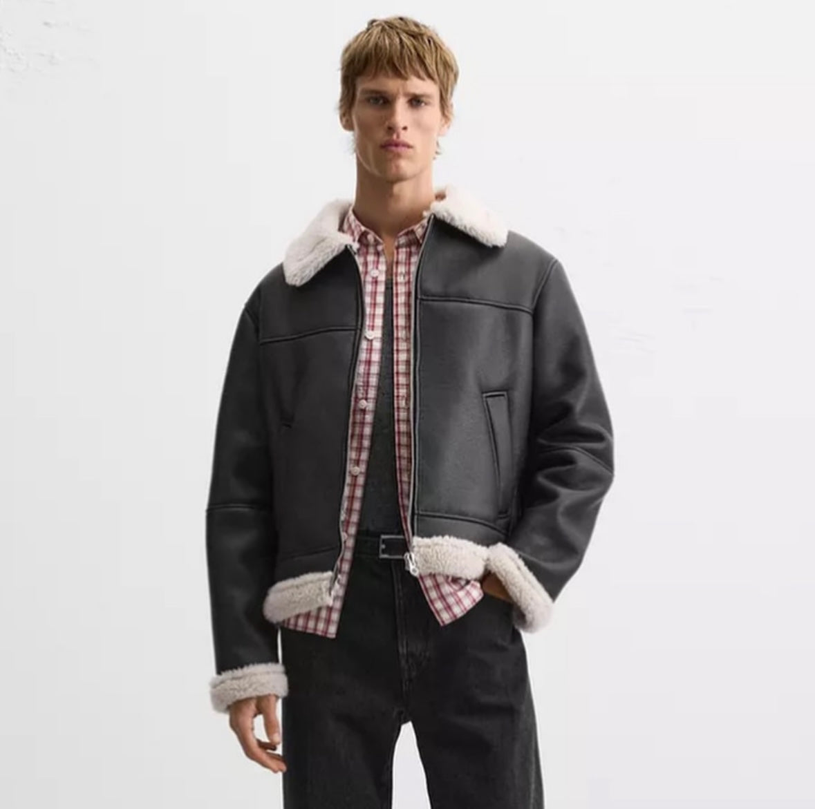DOUBLE-SIDED LEATHER-LIKE JACKET