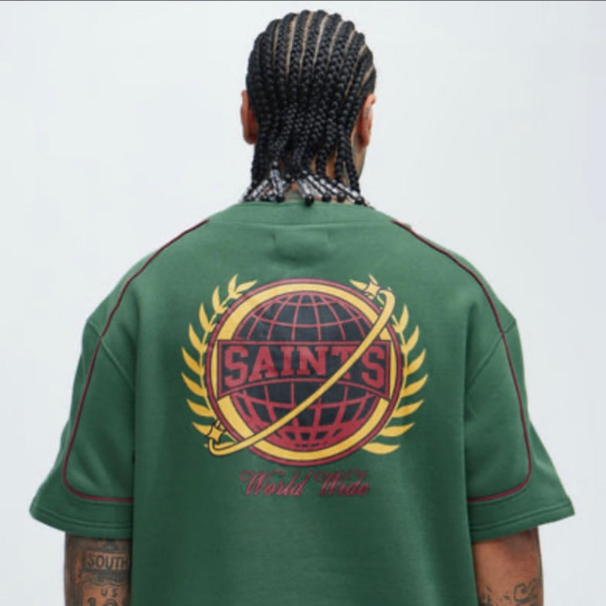 Saint Worldwide Henley Short Sleeve -
Green