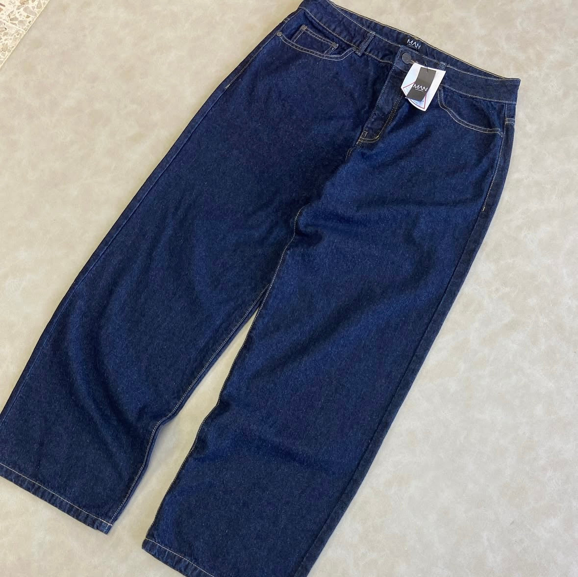 Baggy Fit Jeans With Contrast Stitch