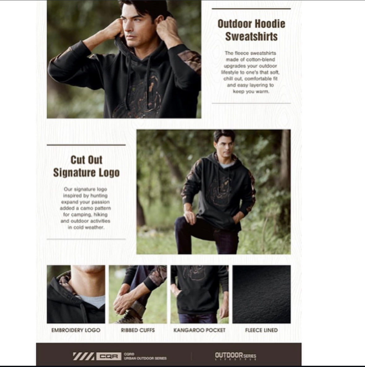 CQR Winter Fleece Pullover Hoodies, Thermal Long Sleeve Hoodie, Cotton-Blend Outdoor