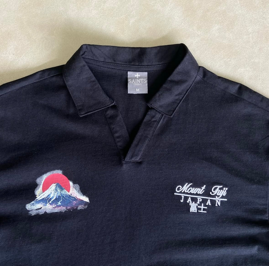 _Mount Fuji Johnny Collar Polo Shirt -
Black/Matched