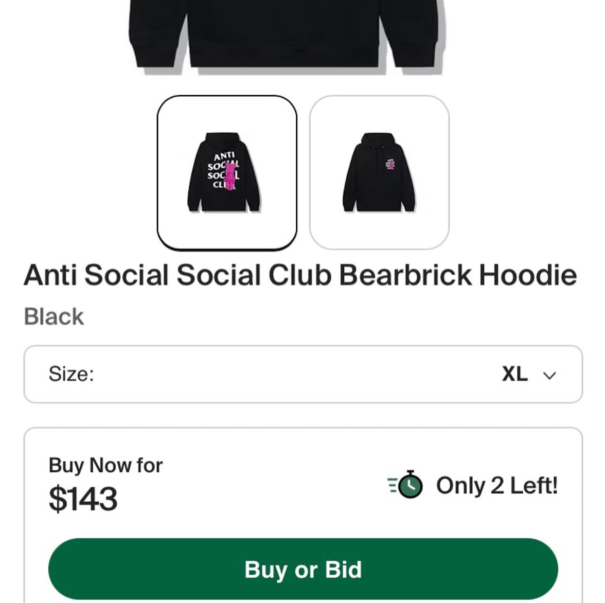 Anti Social Social Club Bearbrick Hoodie