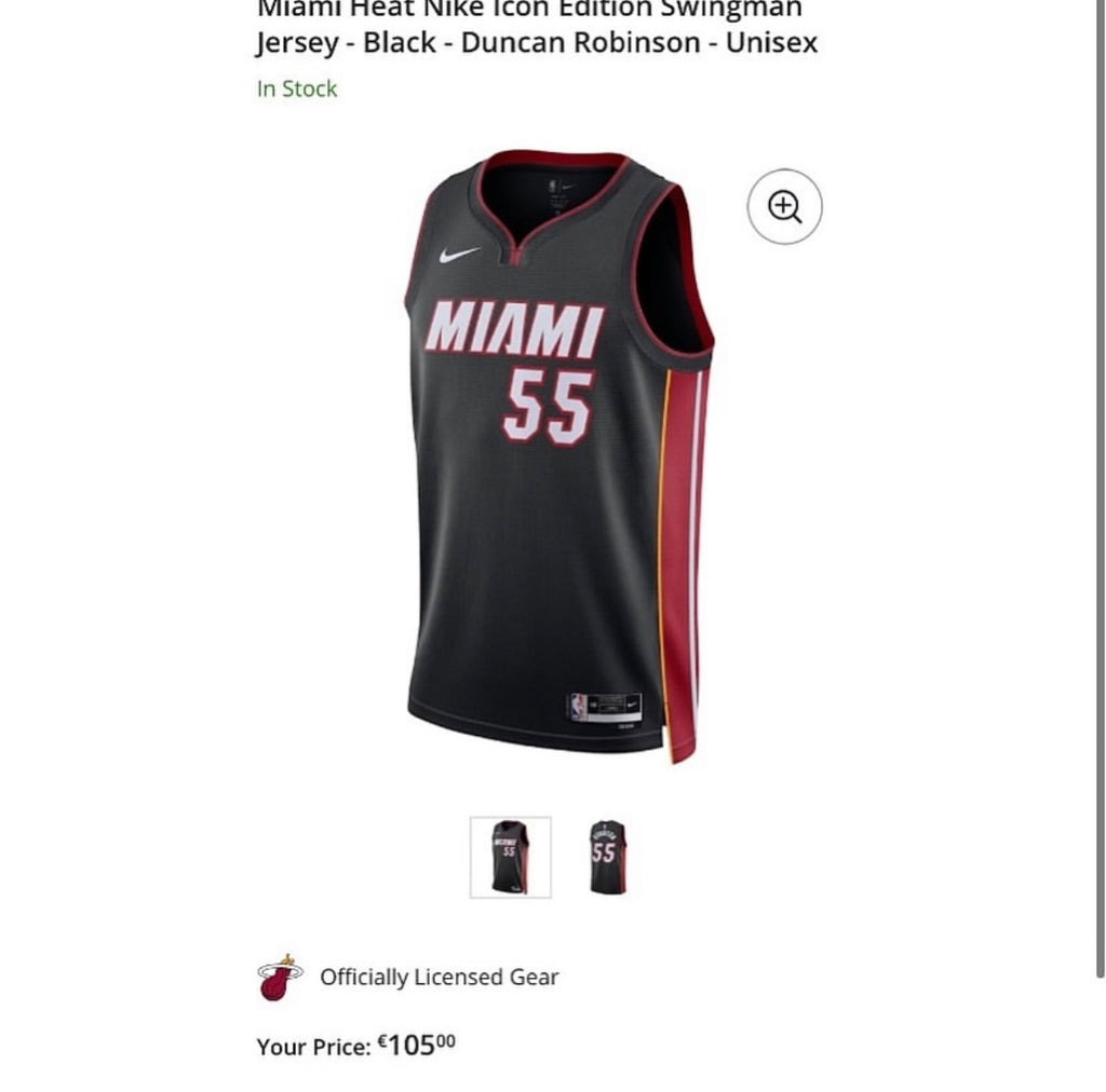 Miami Heat Nike Icon Edition Swingman Jersey