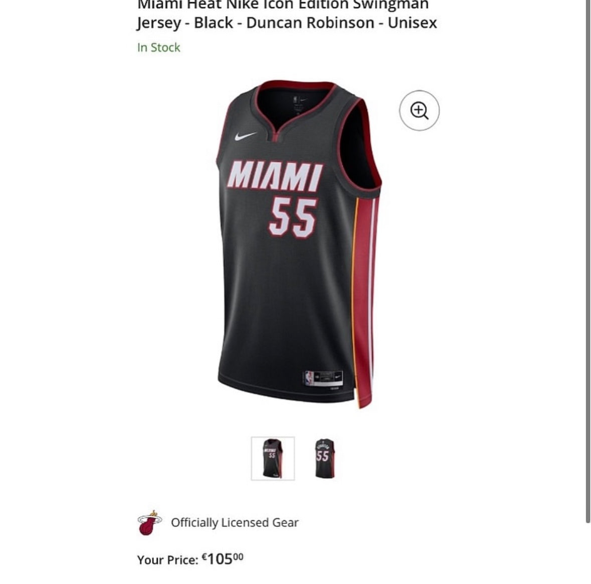 Miami Heat Nike Icon Edition Swingman Jersey