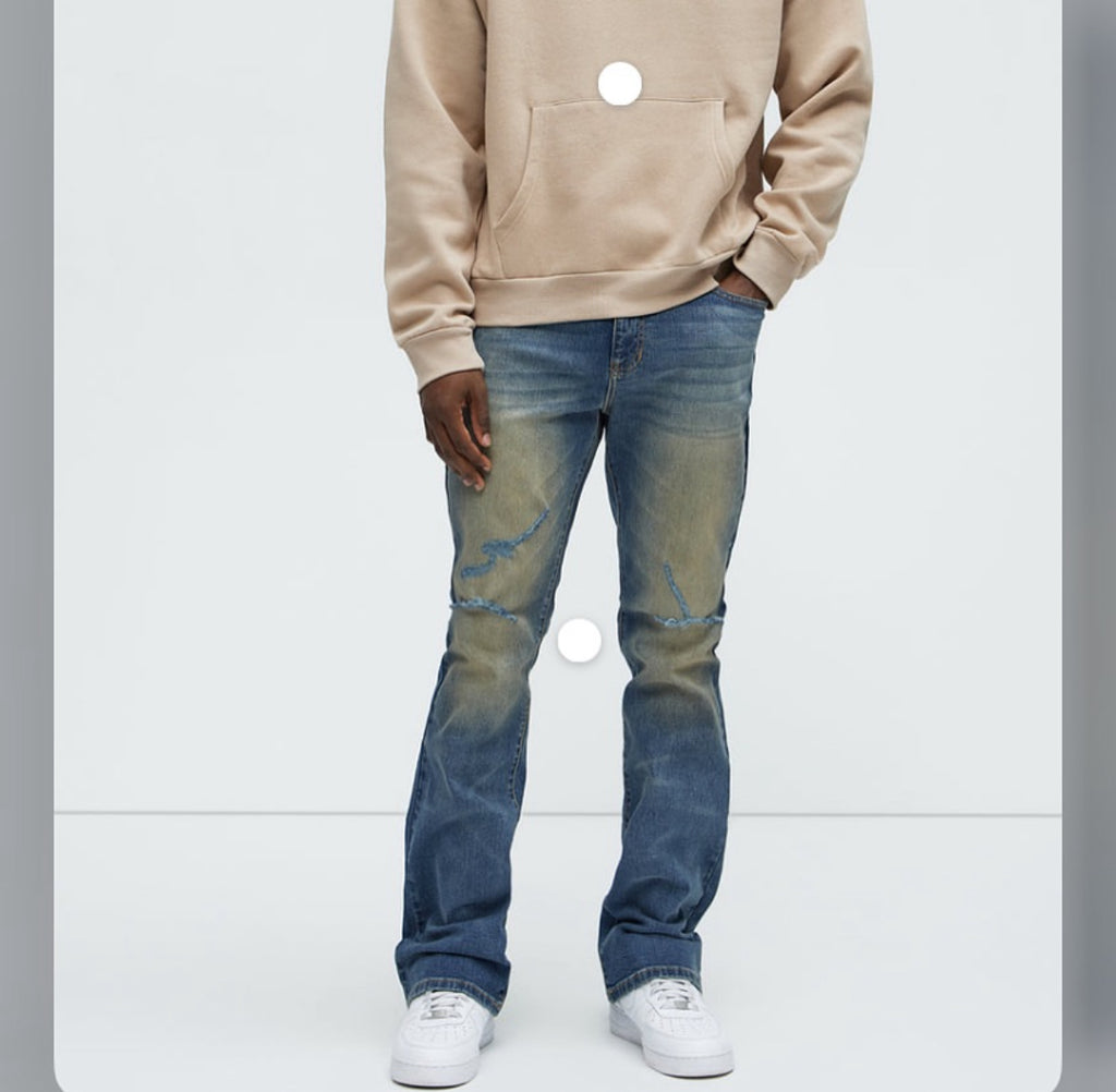 Arch Stacked Slim Flare Jeans - Dark Wash