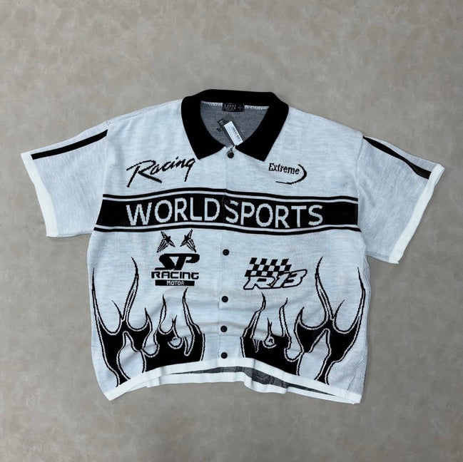 Boxy Fit Knitted Moto Shirt