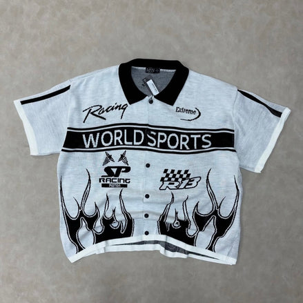 Boxy Fit Knitted Moto Shirt