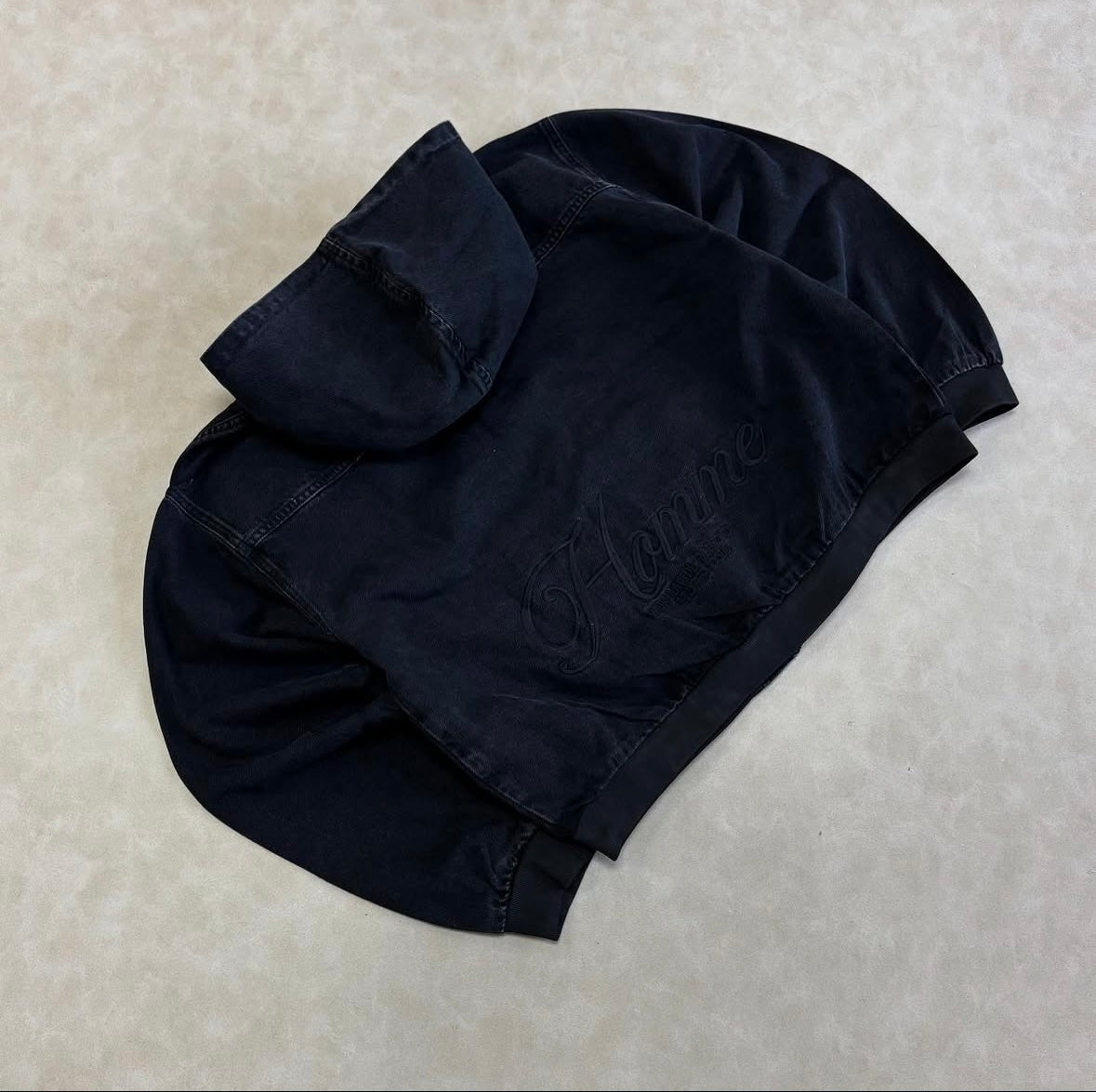 Oversized Boxy Denim Embroidered
Hoodie