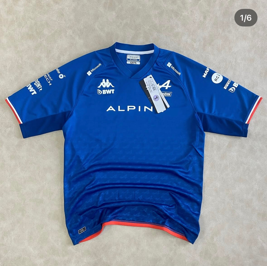 Alpine T-Shirt F1 Fernando Alonso Team Kappa Royalblau 341D45W