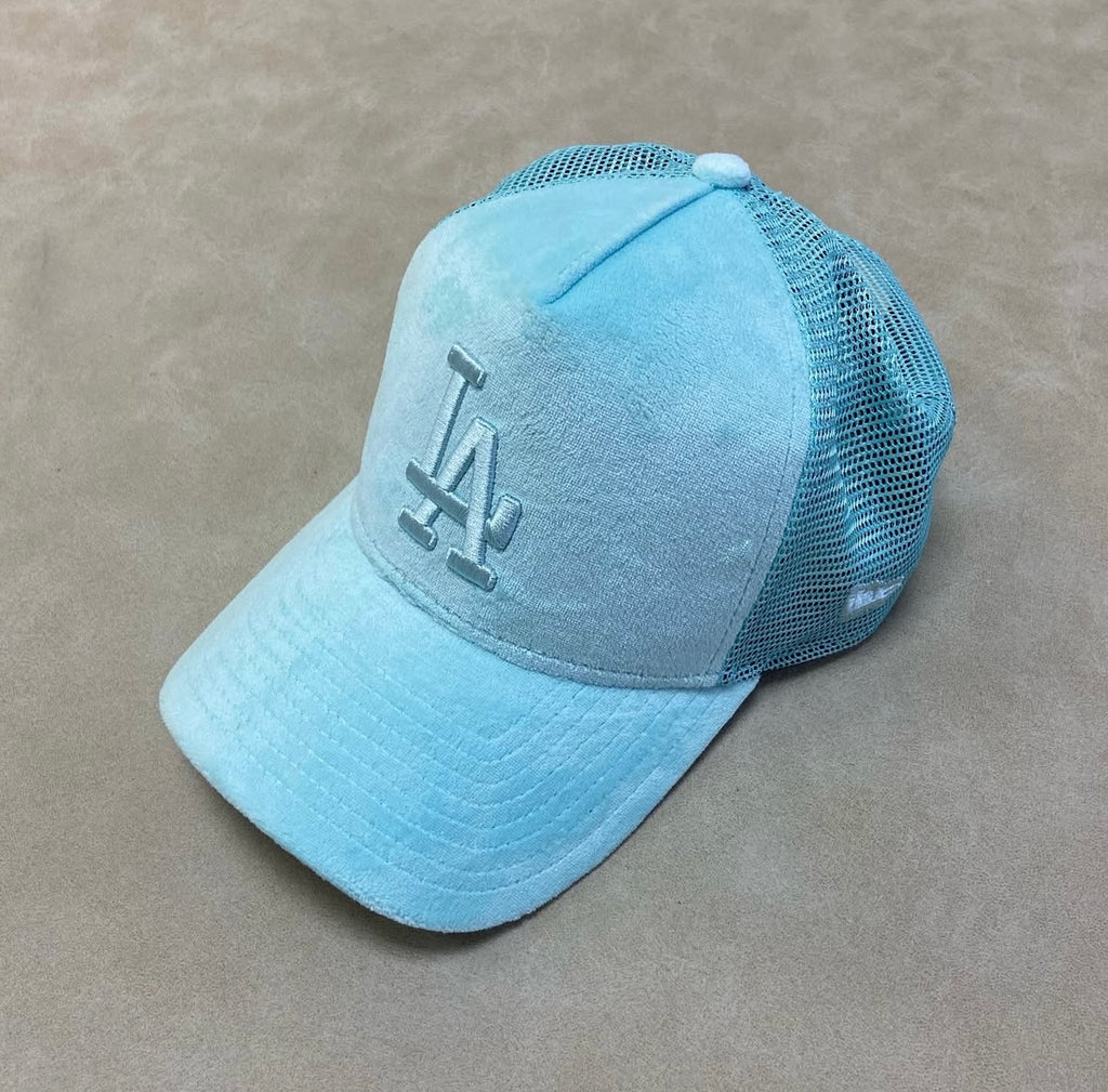 New Eras Caps, Los Angeles Dodgers Velour Trucker Cap
