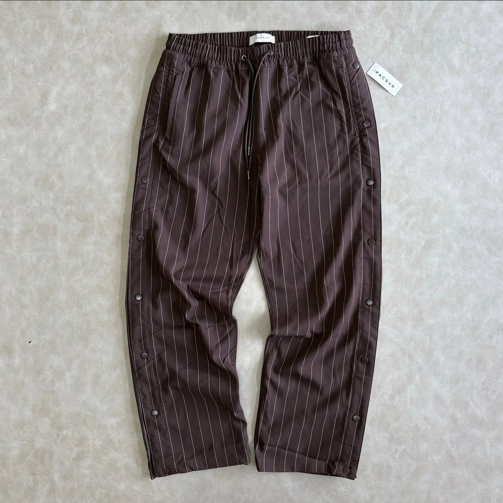 Pacsun Brown Pinstripe Tony Baggy Track Pants