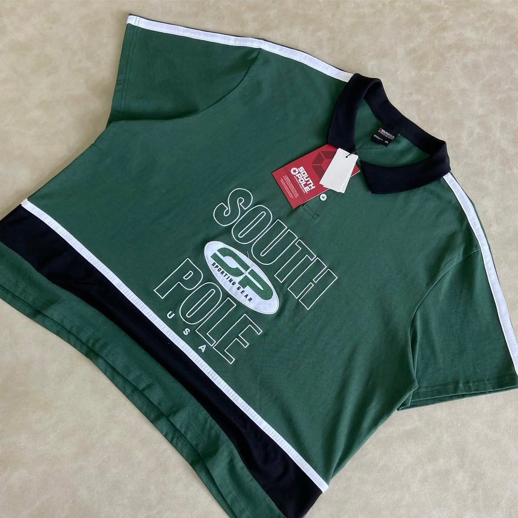 _Southpole T-Shirt Relaxed Fit Collared
Graphic - Green