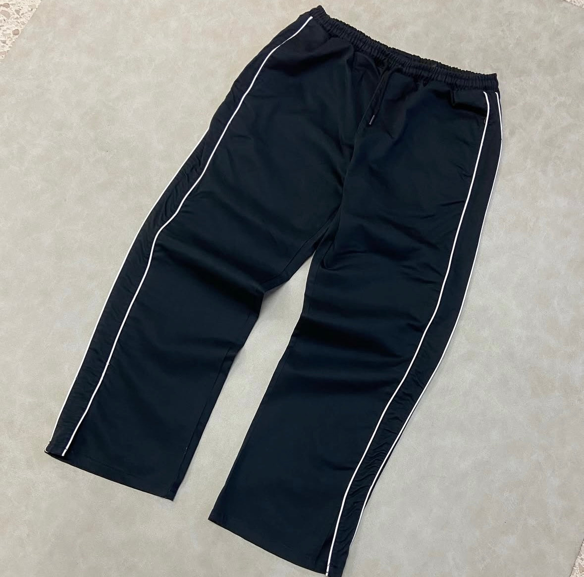 Terry Relaxed Tack Pants - Black