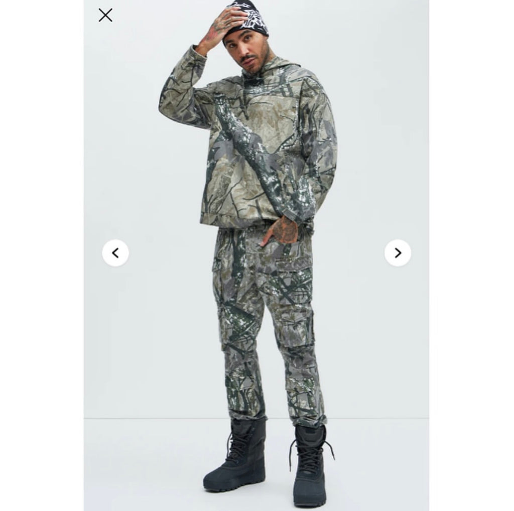 On Repeat Cargo Flare Pants - Green/Combined