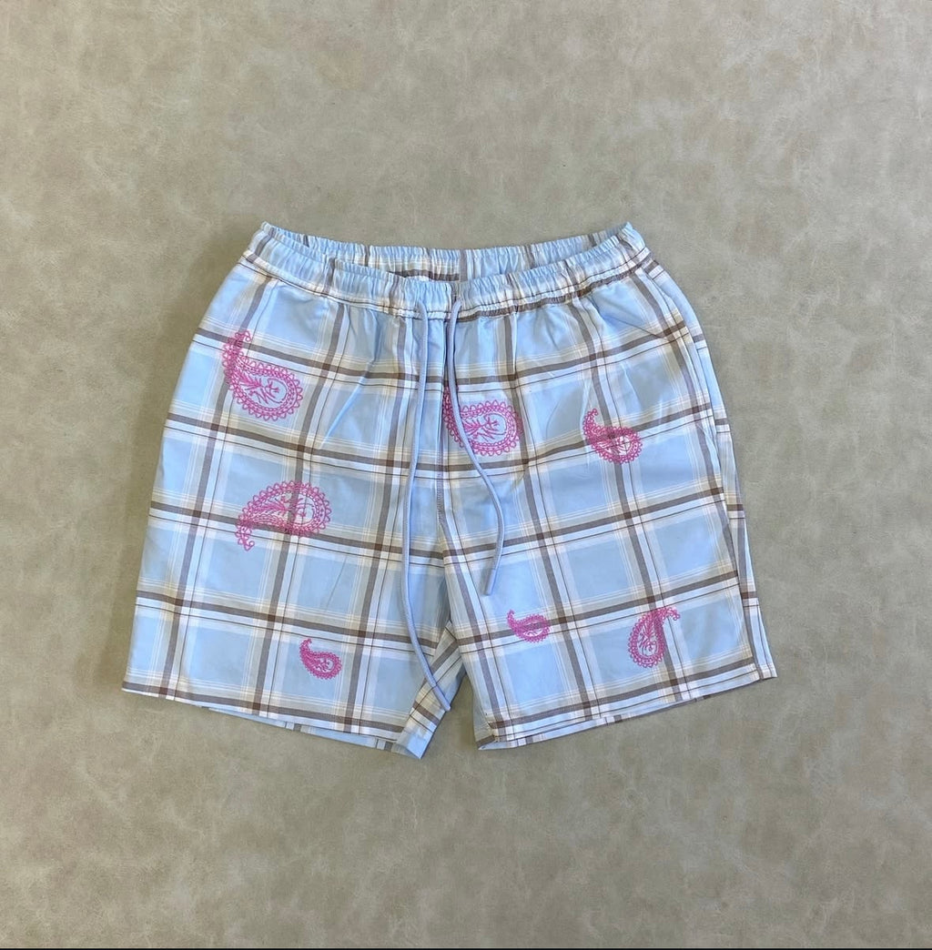 Boxy Check Paisley Embroidered Shirt