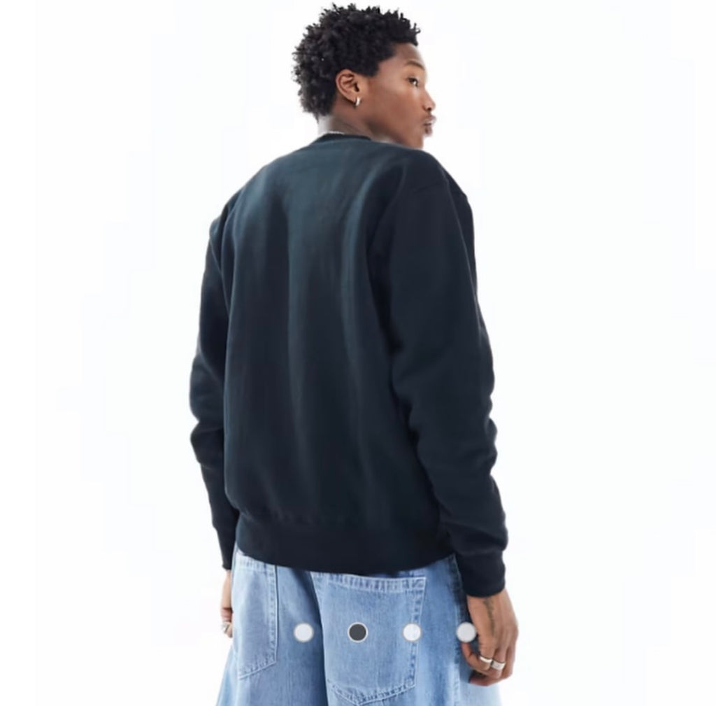 HUF Dragon Sweatshirt In Black With Chest Print And Embroidery