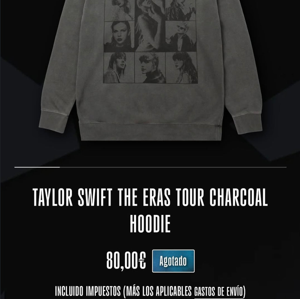 TAYLOR SWIFT THE ERAS TOUR
CHARCOAL HOODIE