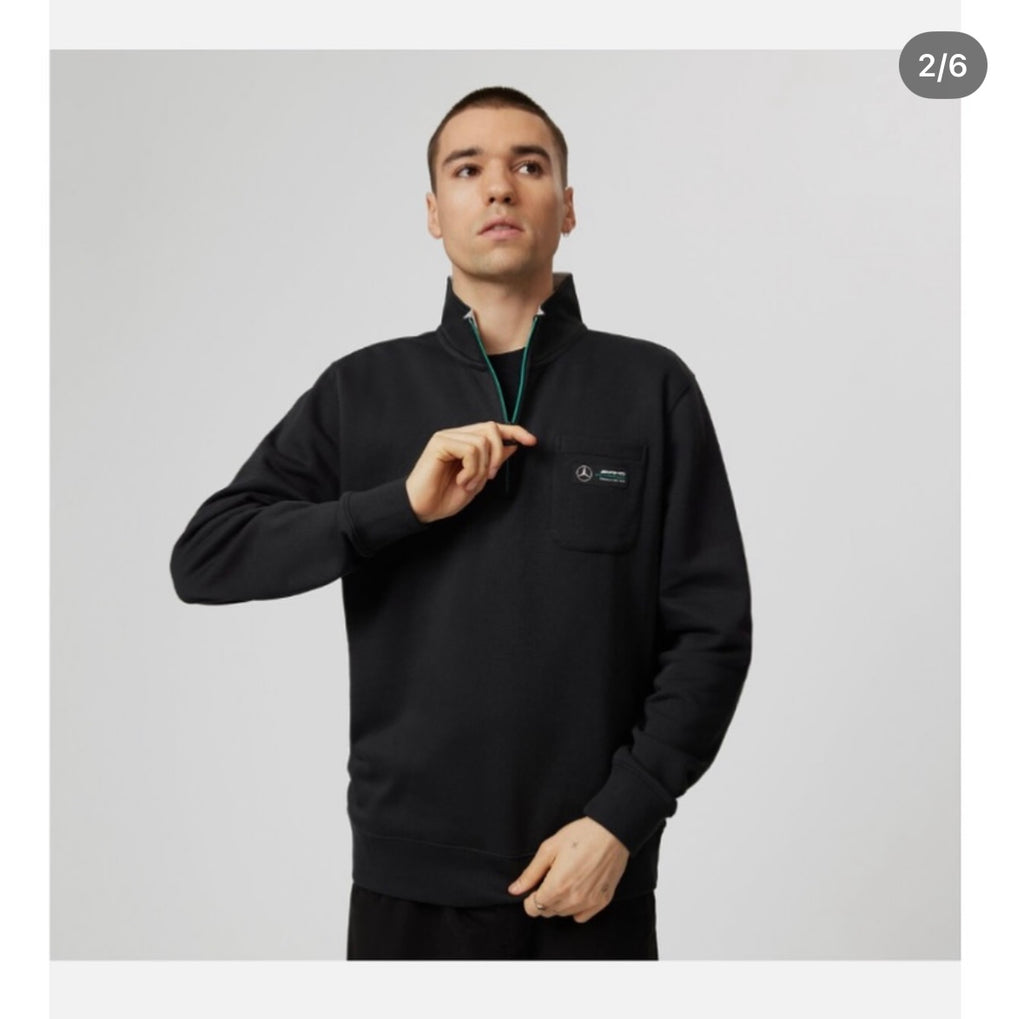 Mercedes AMG Petronas F1 1/4 zip Sweatshirt-Black
