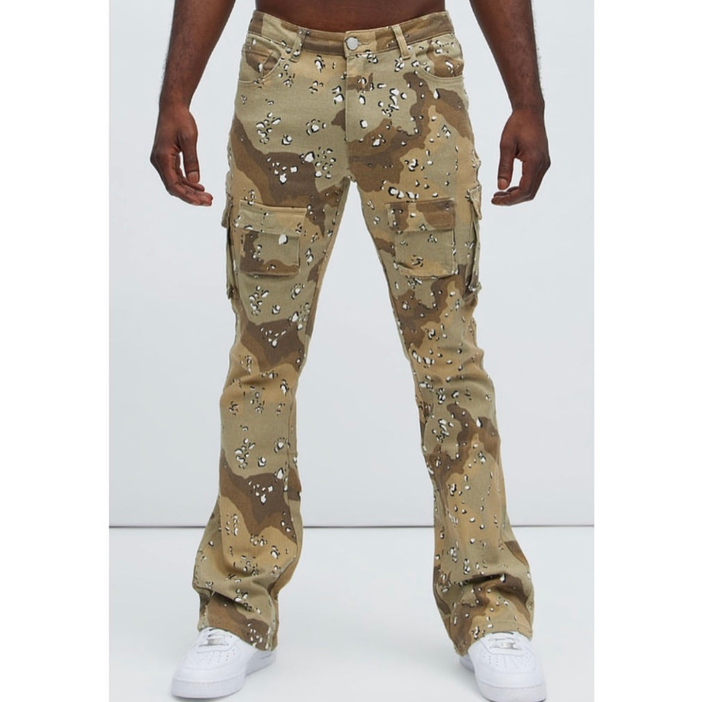 Trapper Cargo Stacked Slim Flared Pants