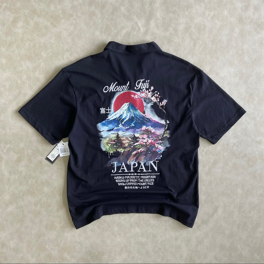 _Mount Fuji Johnny Collar Polo Shirt -
Black/Matched
