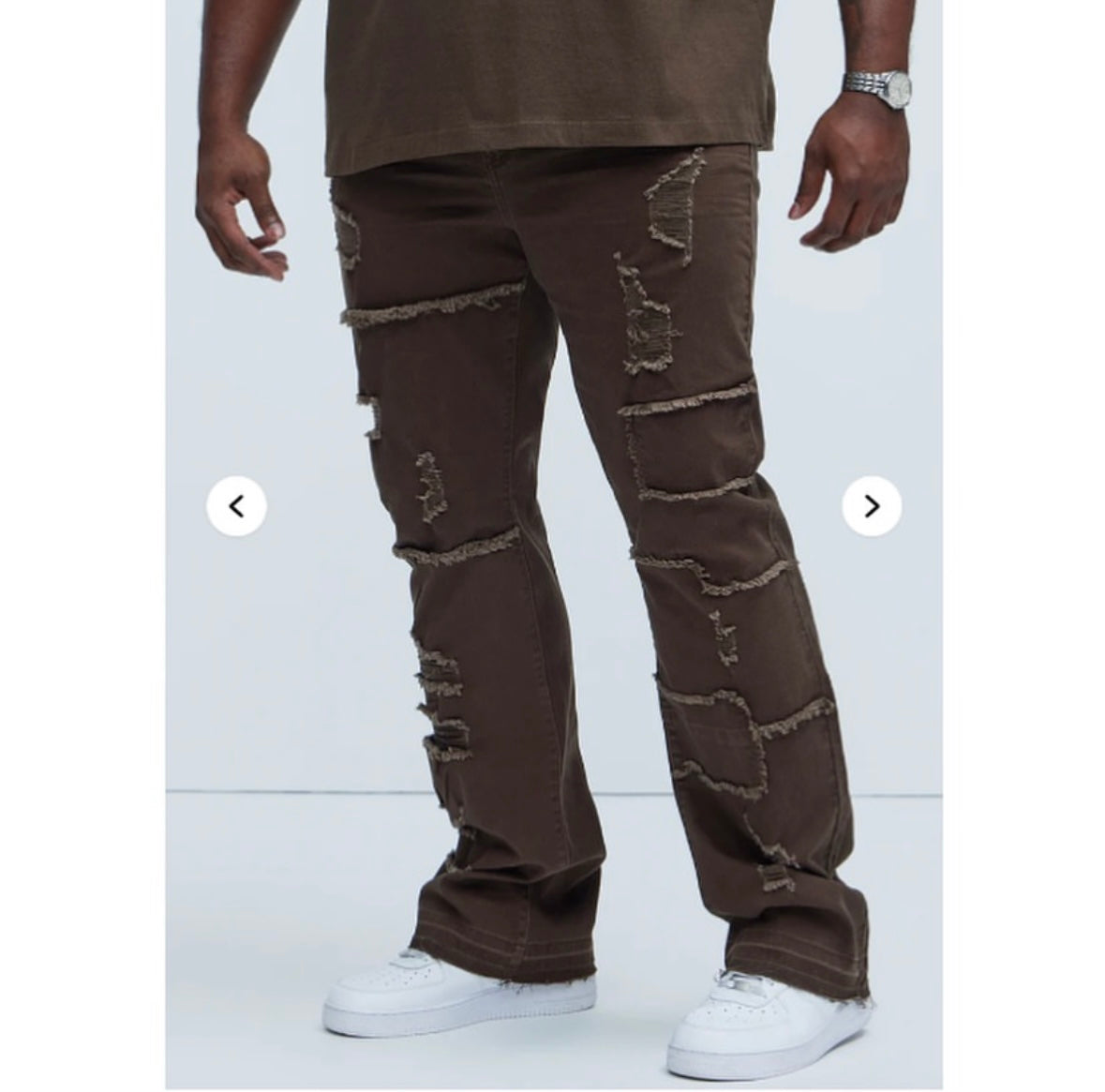 Manchester Wide Leg Stacked Pant - Darck Brown