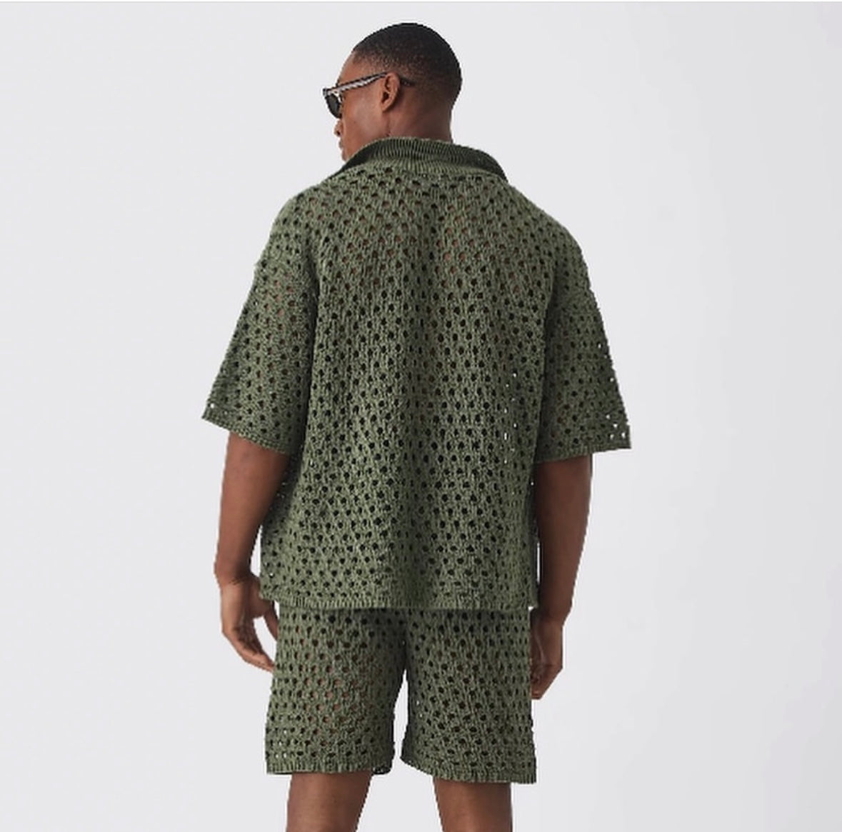 Oversized Open Stitch Shirt & Short Set