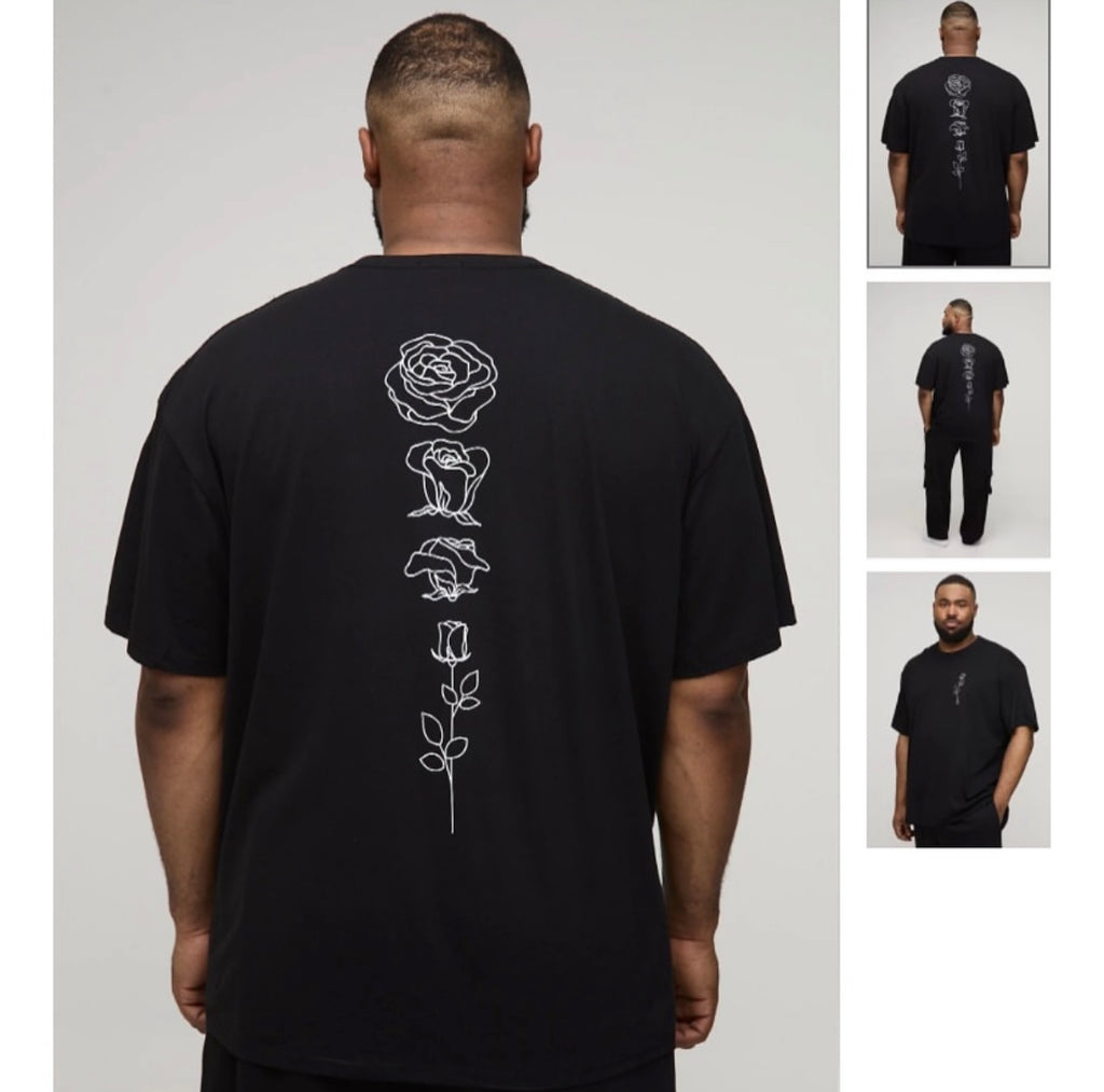 Plus Oversized Floral Line Drawing Print
T-Shirt