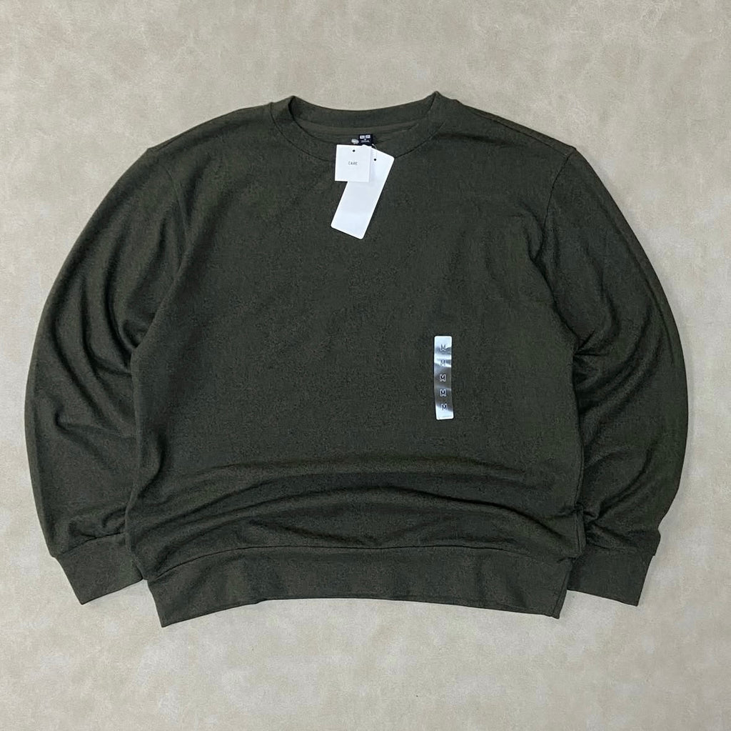 Uniqlo Fleece Crewneck T-Shirt Oliva