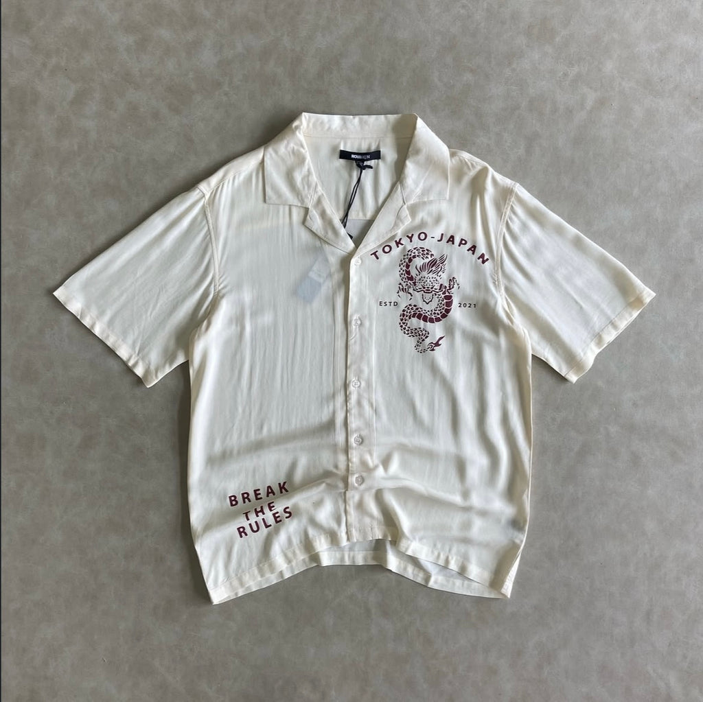 Camisa Tokyo-Japan Embroidered - Red/
White