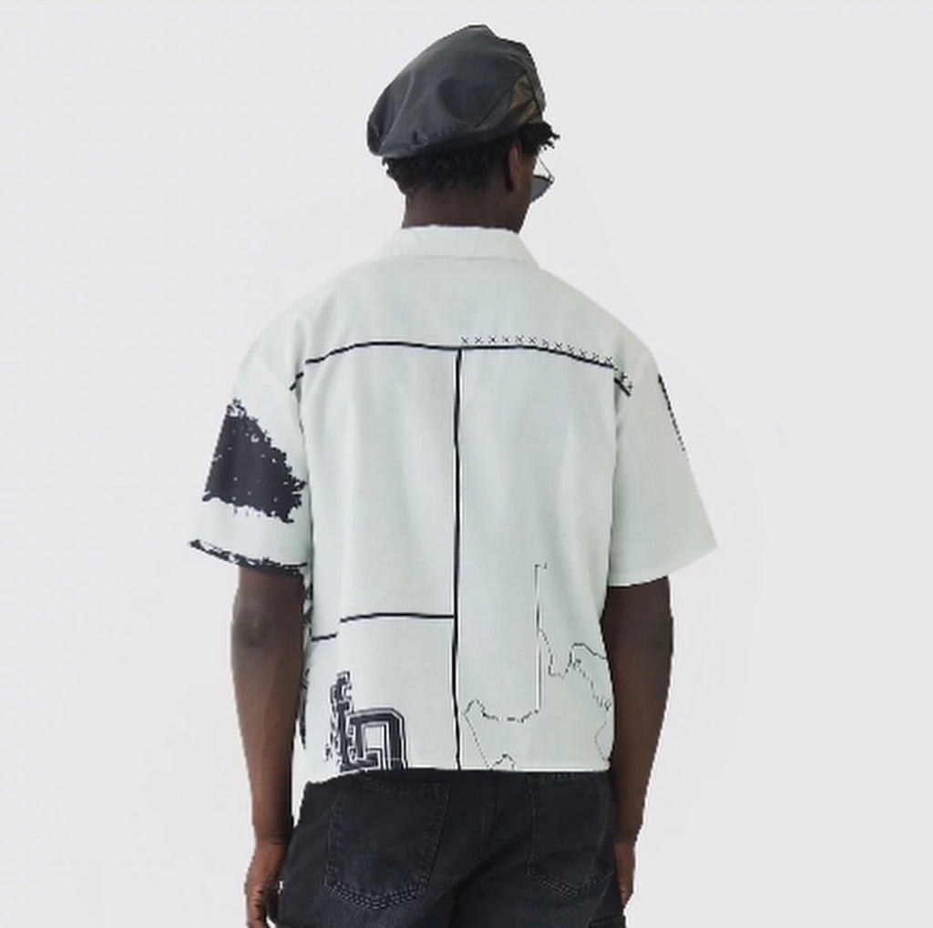 Oversized Straight Shirt with Major League Embroidery