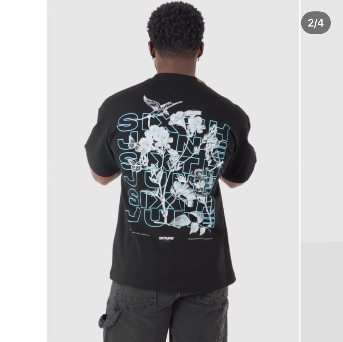 Floral Printed T-Shirt Black