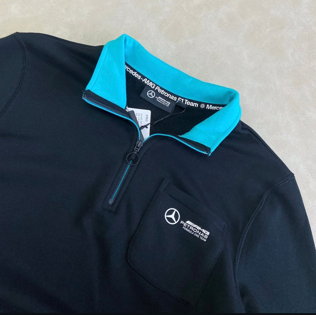 Mercedes AMG Petronas F1 1/4 zip Sweatshirt-Black