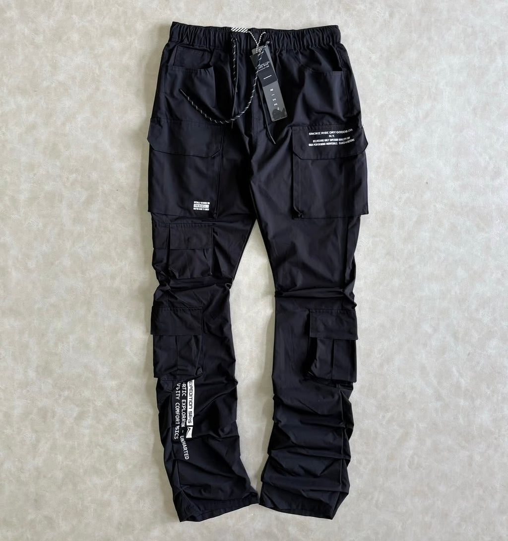Smoke Rise Nylon Utility Pocket Stacked Flare Pant