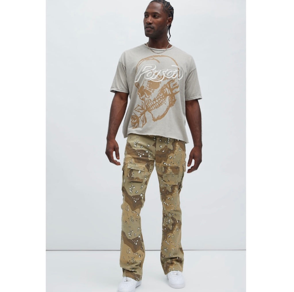 Trapper Cargo Stacked Slim Flared Pants