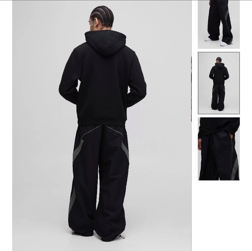 Elasticated Waist Piping Detail Parachute
Pants