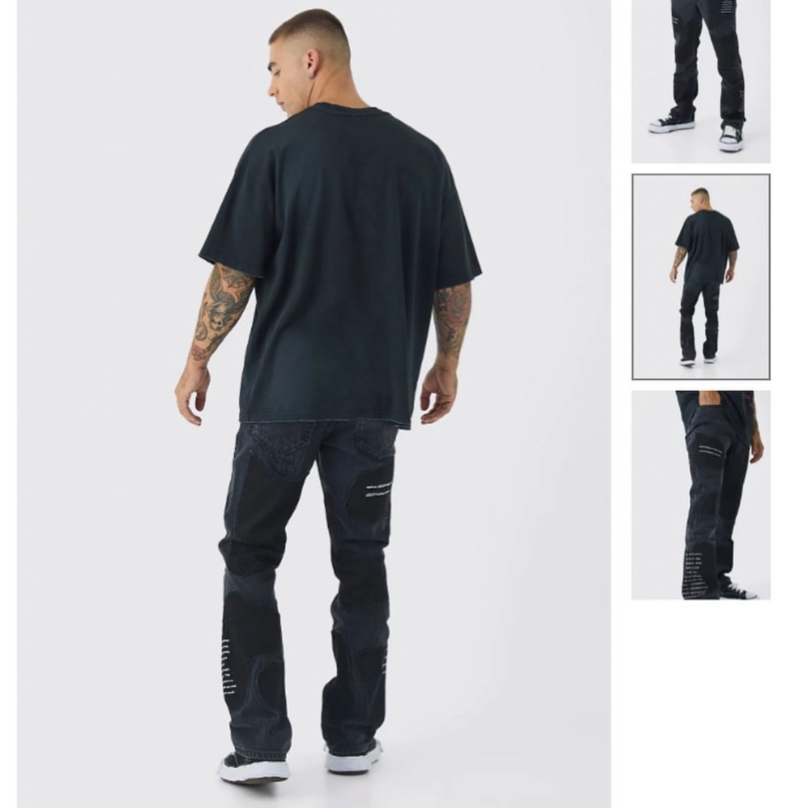 Rigid Slim Flare Patchwork Applique
Jeans