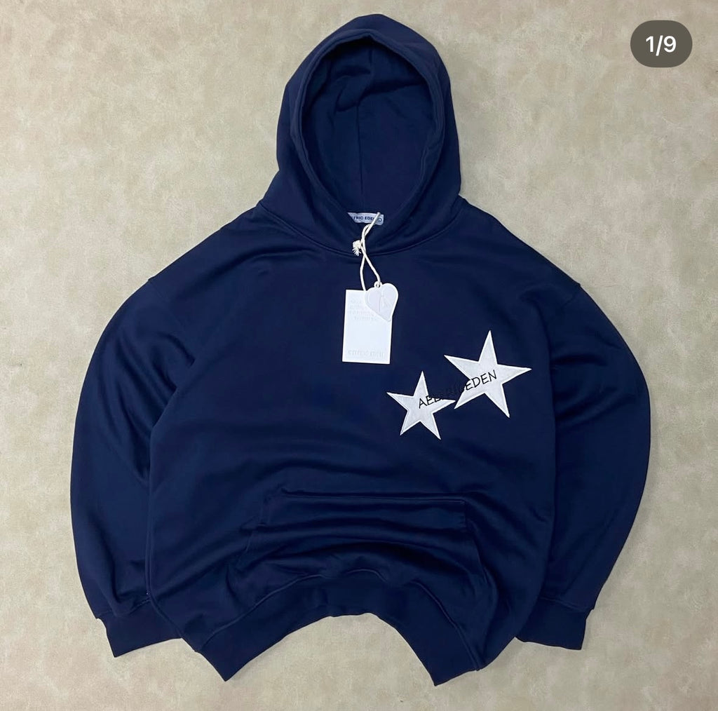 Aelfric Eden Star Print Color Contrast Hoodie