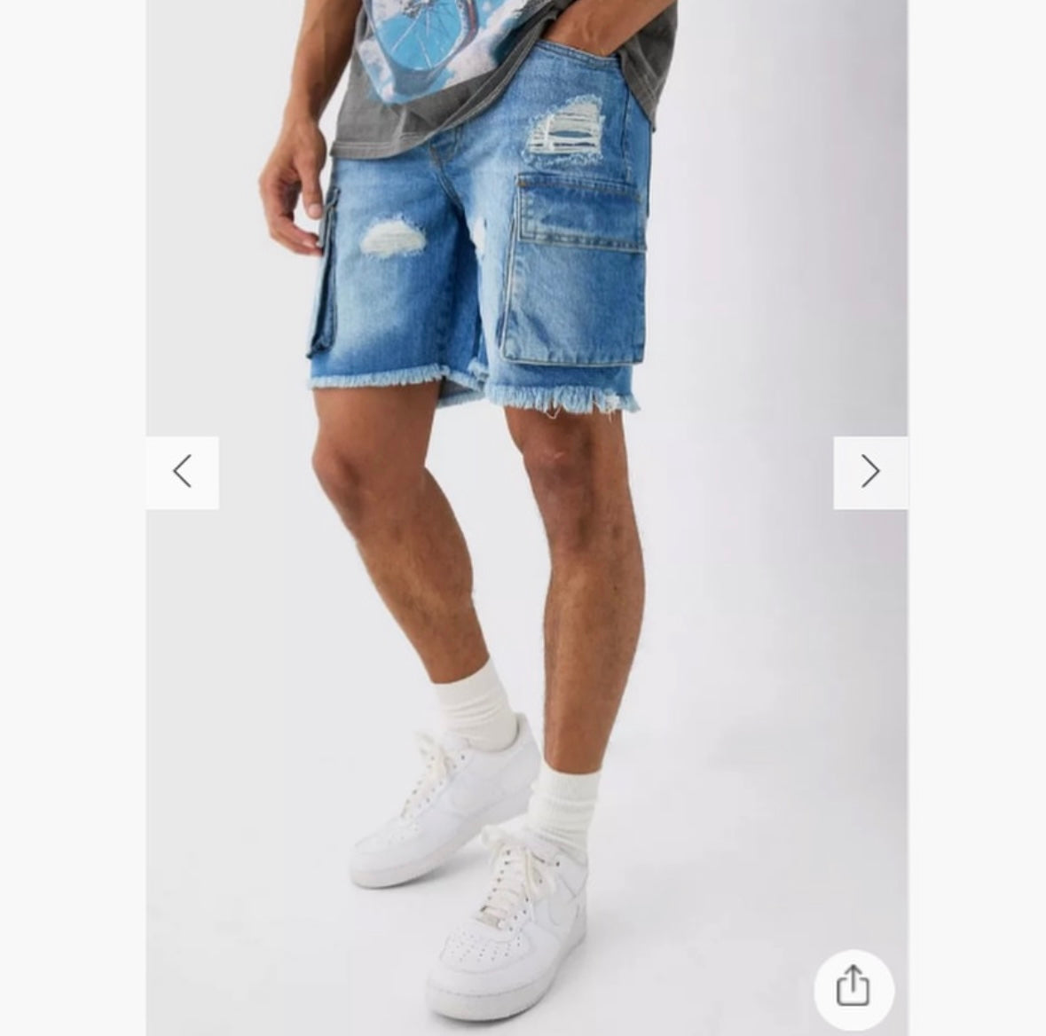 Raw Fitted Denim Shorts