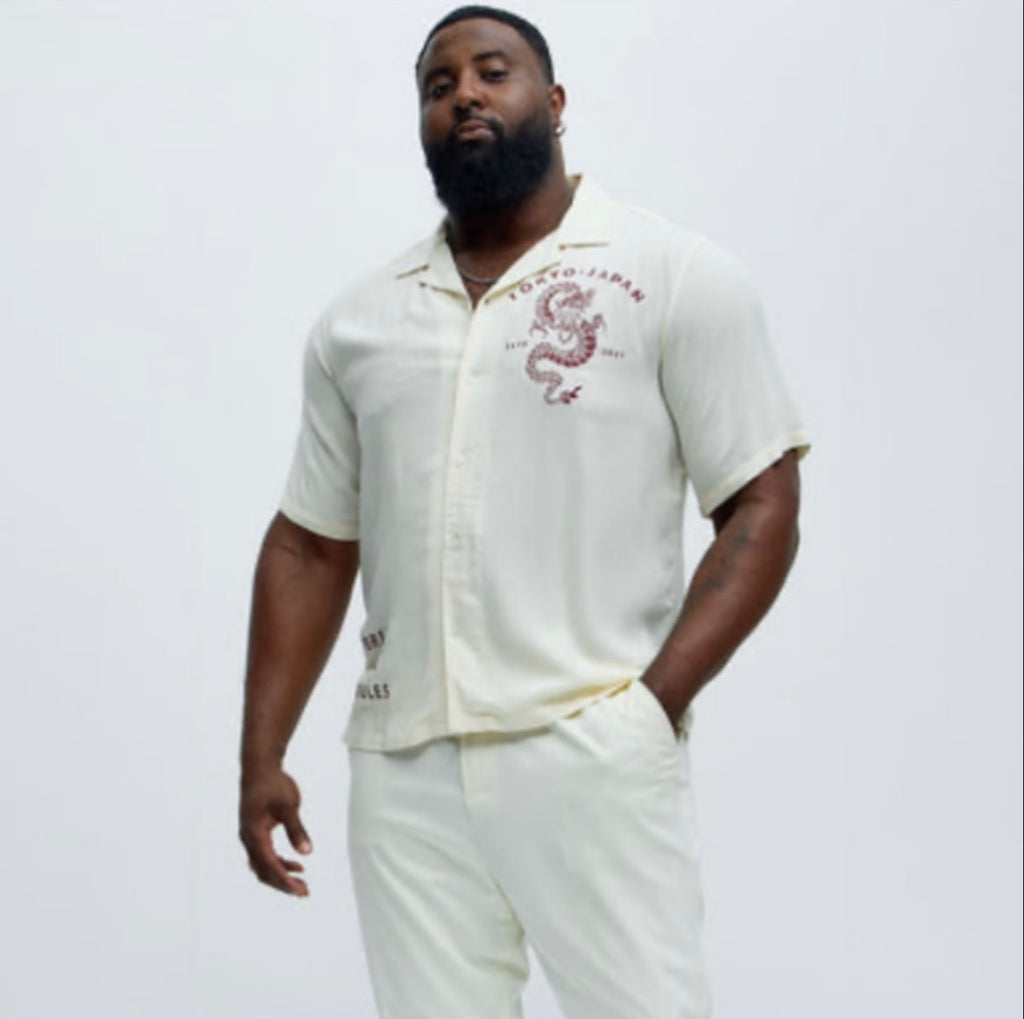 Camisa Tokyo-Japan Embroidered - Red/
White