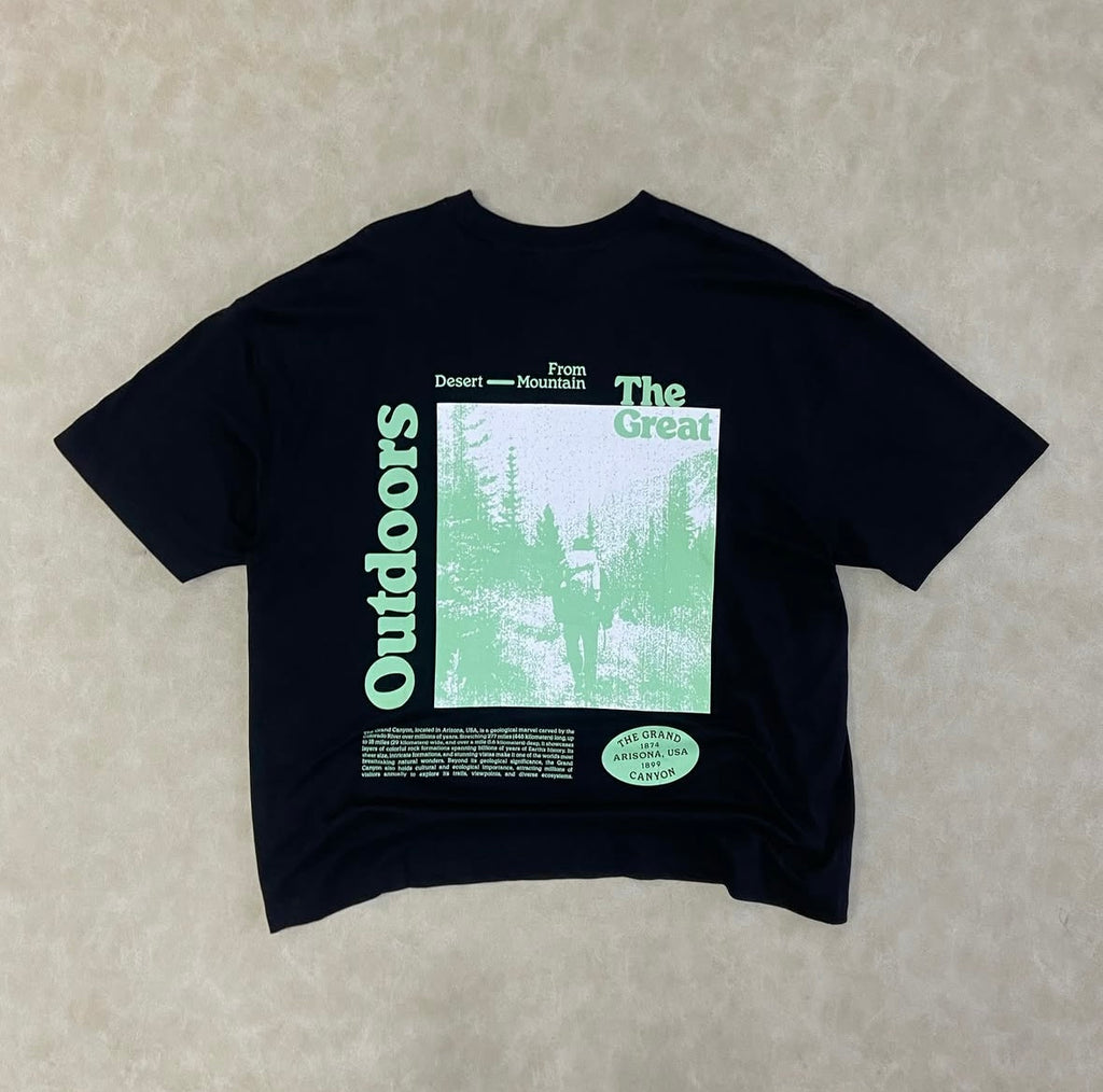 ASOS DESIGN oversized t-shirt with nature back print in black