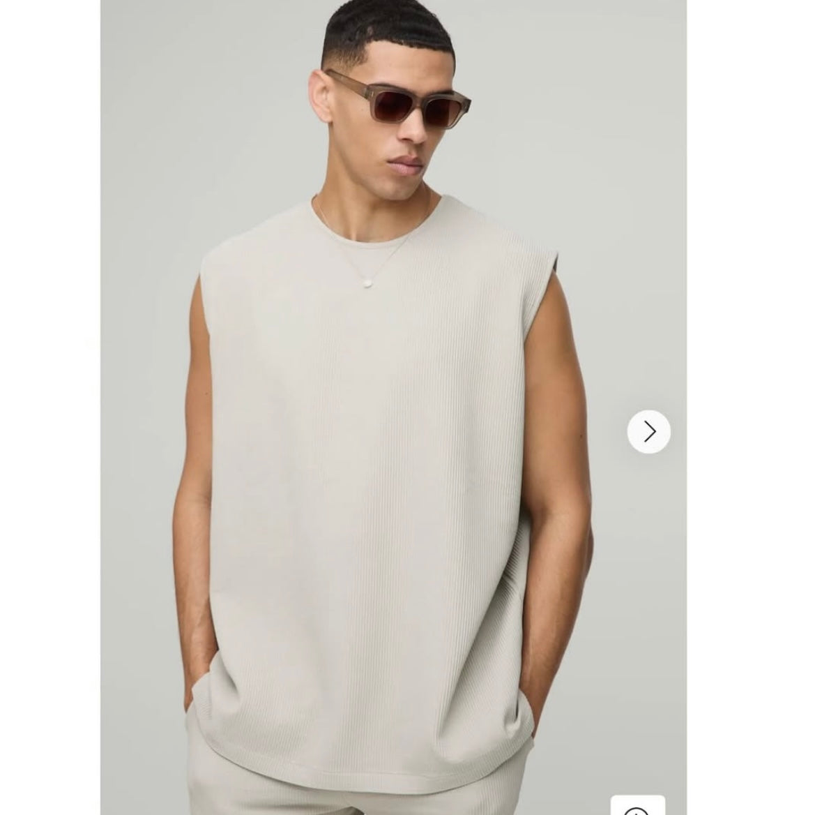 Oversized Pleated Tank