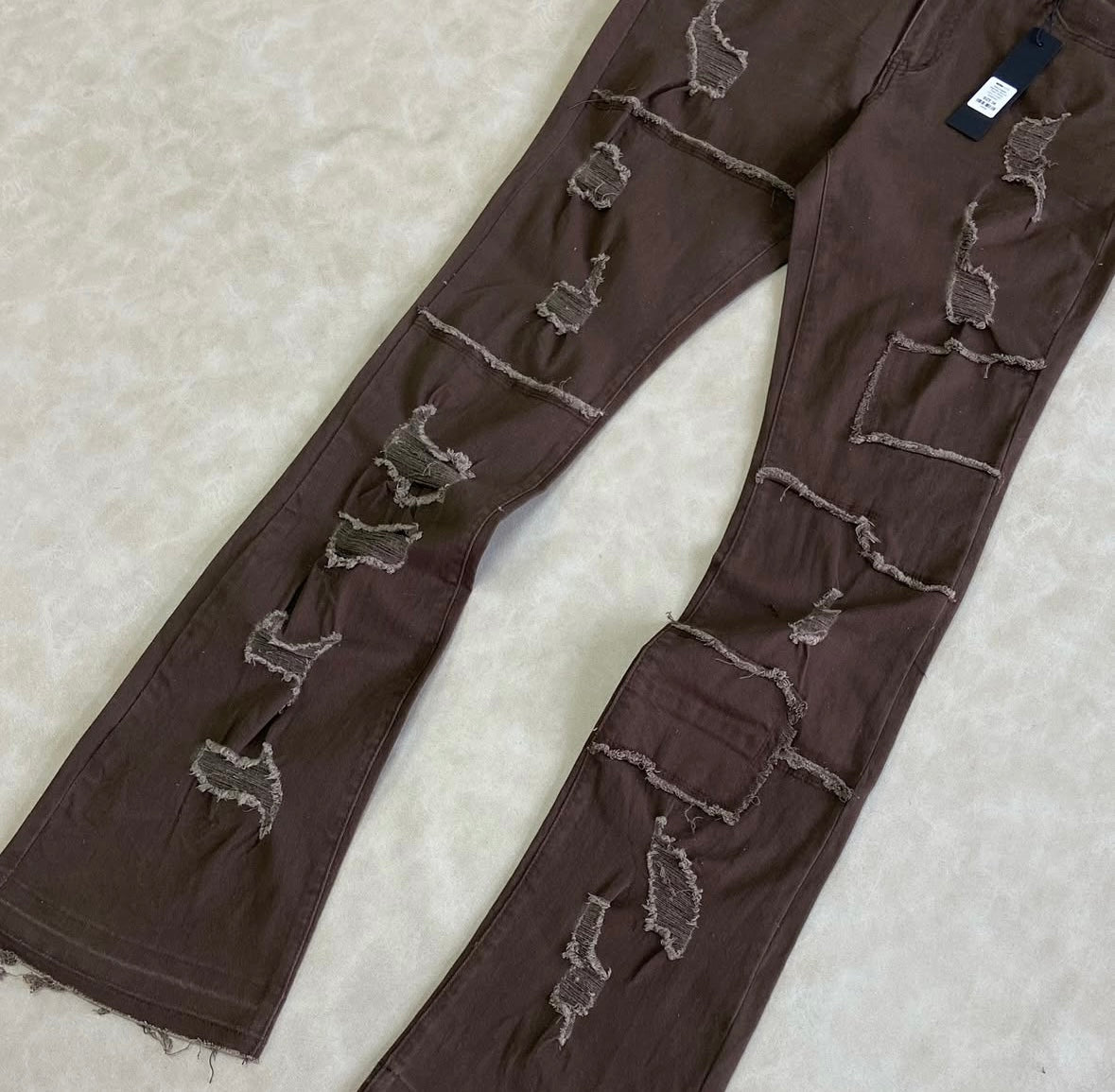 Manchester Wide Leg Stacked Pant - Darck Brown