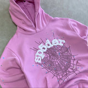 Sp5der OG Web Hoodie Pink