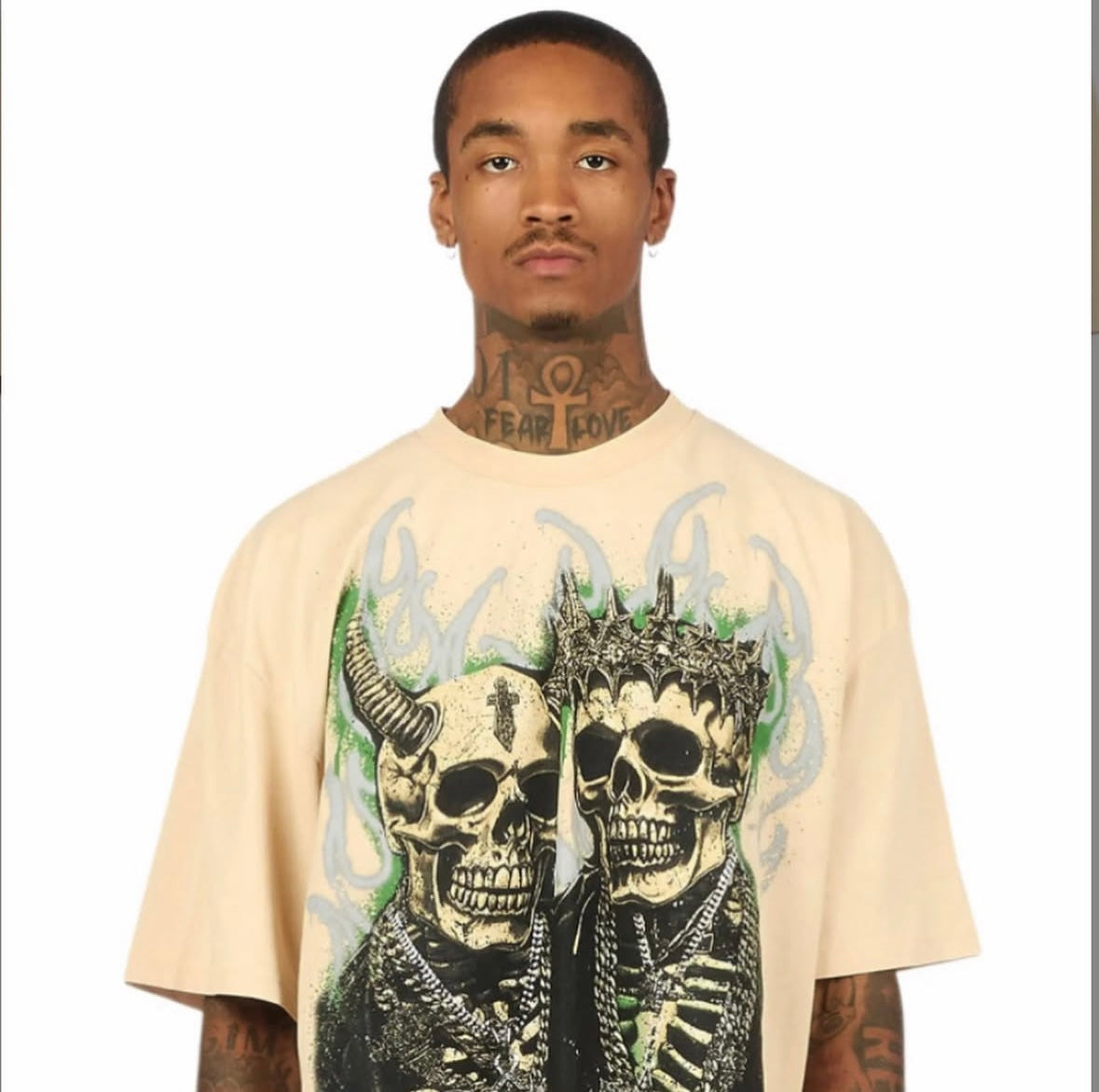 Kingston Beige/ Black Boxy Crop T-Shirt