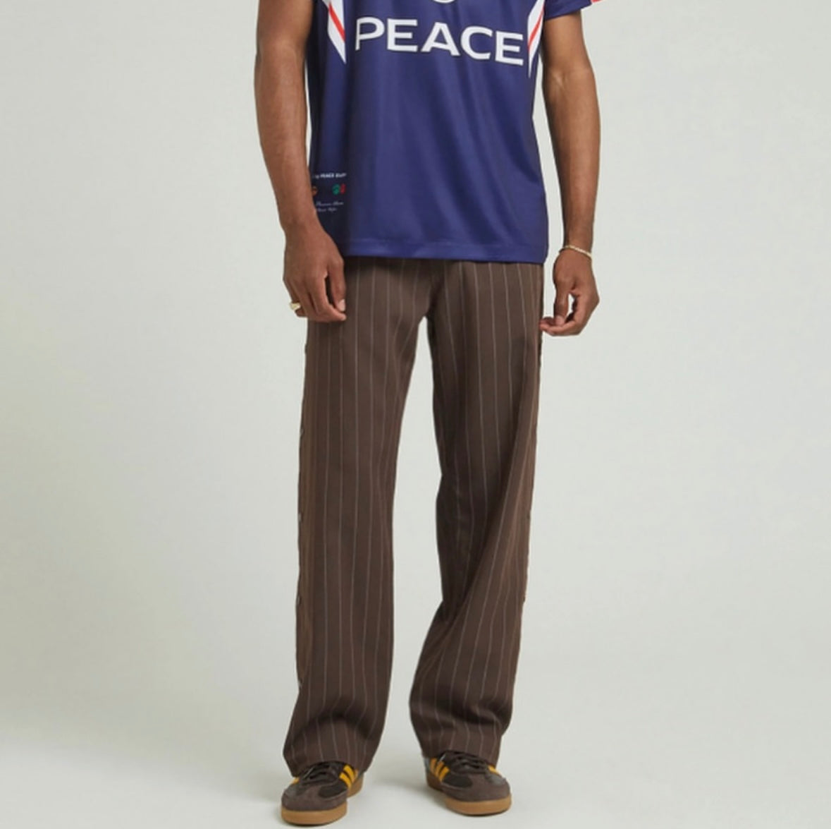 Pacsun Brown Pinstripe Tony Baggy Track Pants