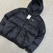 Pull&Bear STWD puffer jacket with hood in black