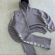 Oversized Boxy Printed Flared Tracksuit